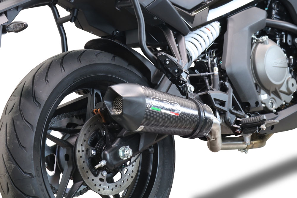 GPR exhaust compatible with  Cf Moto 650 Gt 2022-2024, Gpe Ann. Poppy, Slip-on exhaust legal for UK and non-EU markets including link pipe and removable db killer 