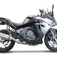 GPR exhaust compatible with  Cf Moto 650 Gt 2022-2024, Satinox , Slip-on exhaust legal for UK and non-EU markets including link pipe and removable db killer 