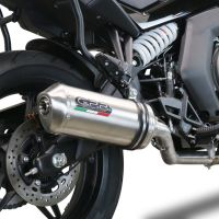 GPR exhaust compatible with  Cf Moto 650 Gt 2022-2024, Satinox , Slip-on exhaust legal for UK and non-EU markets including link pipe and removable db killer 