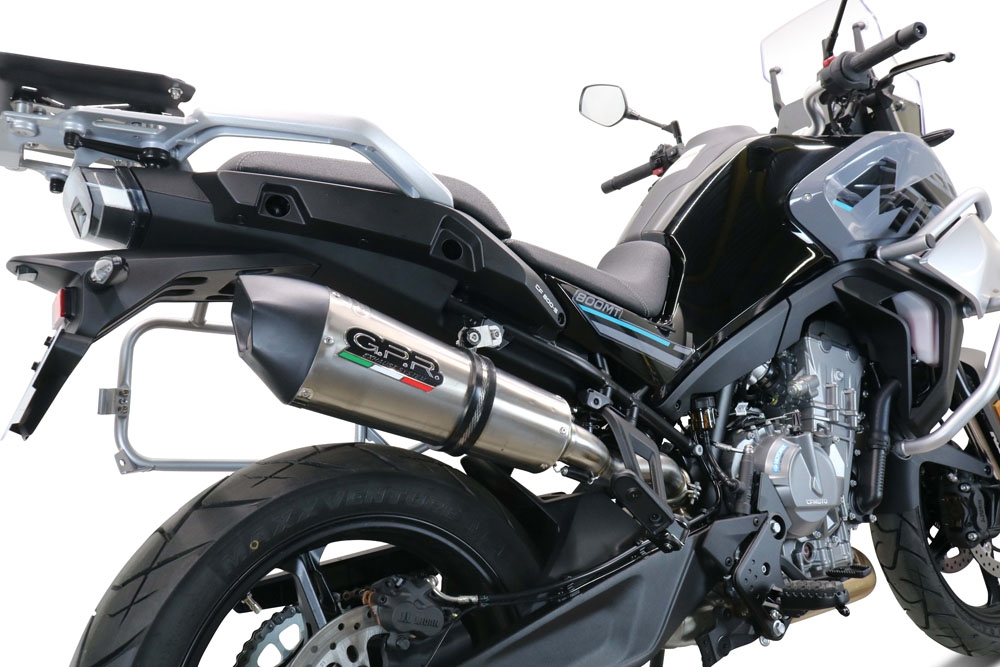 GPR exhaust compatible with  Cf Moto 800 Mt Touring 2022-2024, GP Evo4 Titanium, Homologated legal slip-on exhaust including removable db killer and link pipe 