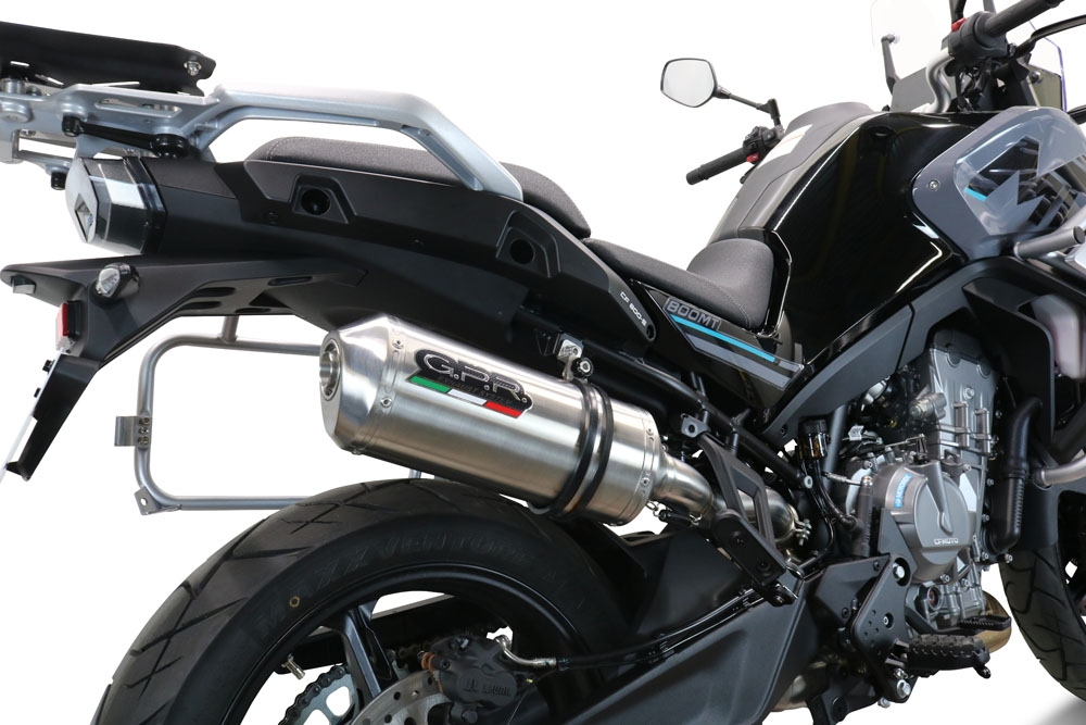 GPR exhaust compatible with  Cf Moto 800 Mt Sport 2022-2024, Satinox , Homologated legal slip-on exhaust including removable db killer and link pipe 