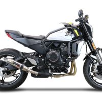 GPR exhaust compatible with  Cf Moto 700 CL-X Sport 2022-2024, Deeptone Inox, Homologated legal slip-on exhaust including removable db killer and link pipe 