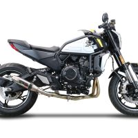 GPR exhaust compatible with  Cf Moto 700 CL-X Adv 2022-2024, Deeptone Inox, Slip-on exhaust legal for UK and non-EU markets including link pipe and removable db killer 