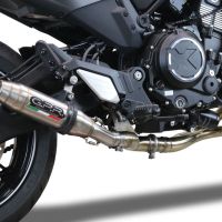 GPR exhaust compatible with  Cf Moto 700 CL-X Adv 2022-2024, Deeptone Inox, Slip-on exhaust legal for UK and non-EU markets including link pipe and removable db killer 