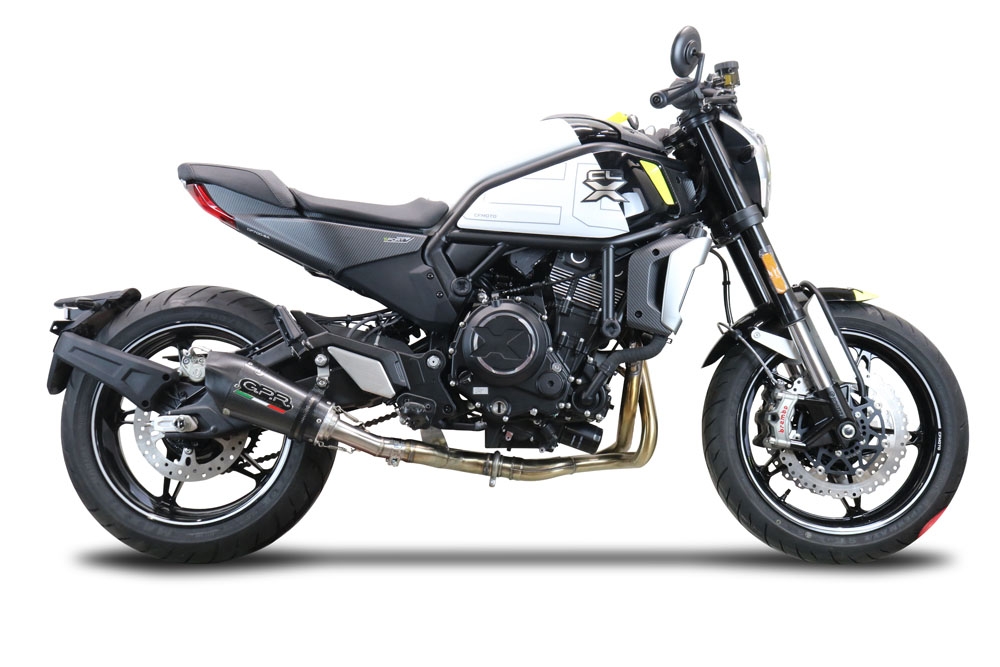 GPR exhaust compatible with  Cf Moto 700 CL-X Adv 2022-2024, Gpe Ann. Poppy, Mid-full system exhaust legal for UK and non-EU markets including removable db killer 