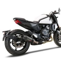 GPR exhaust compatible with  Cf Moto 700 CL-X Adv 2022-2024, Gpe Ann. Poppy, Homologated legal slip-on exhaust including removable db killer and link pipe 