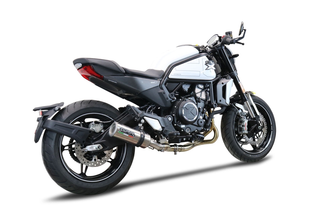 GPR exhaust compatible with  Cf Moto 700 CL-X Heritage  2022-2024, M3 Inox , Mid-full system exhaust legal for UK and non-EU markets including removable db killer 