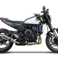 GPR exhaust compatible with  Cf Moto 700 CL-X Adv 2022-2024, M3 Titanium Natural, Homologated legal slip-on exhaust including removable db killer and link pipe 