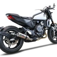 GPR exhaust compatible with  Cf Moto 700 CL-X Adv 2022-2024, M3 Titanium Natural, Homologated legal slip-on exhaust including removable db killer and link pipe 