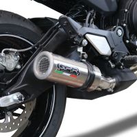 GPR exhaust compatible with  Cf Moto 700 CL-X Adv 2022-2024, M3 Titanium Natural, Homologated legal slip-on exhaust including removable db killer and link pipe 