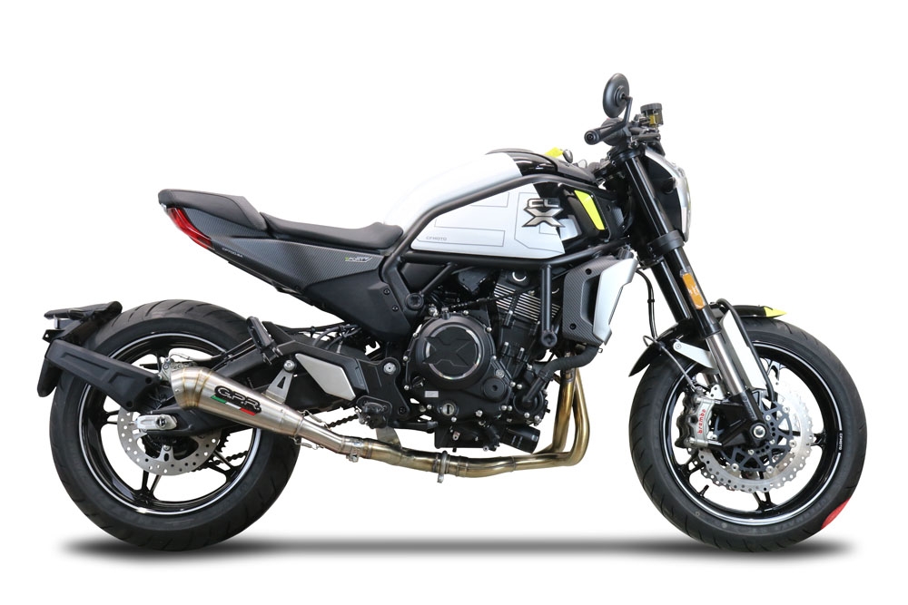 GPR exhaust compatible with  Cf Moto 700 CL-X Adv 2022-2024, Powercone Evo, Mid-full system exhaust legal for UK and non-EU markets including removable db killer 