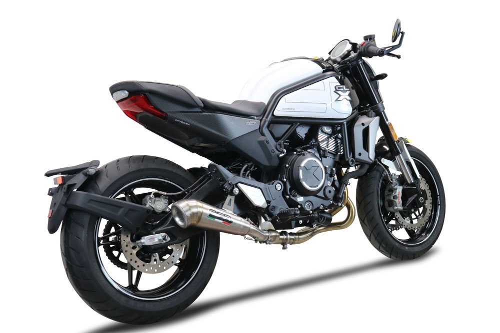 GPR exhaust compatible with  Cf Moto 700 CL-X Adv 2022-2024, Powercone Evo, Mid-full system exhaust legal for UK and non-EU markets including removable db killer 