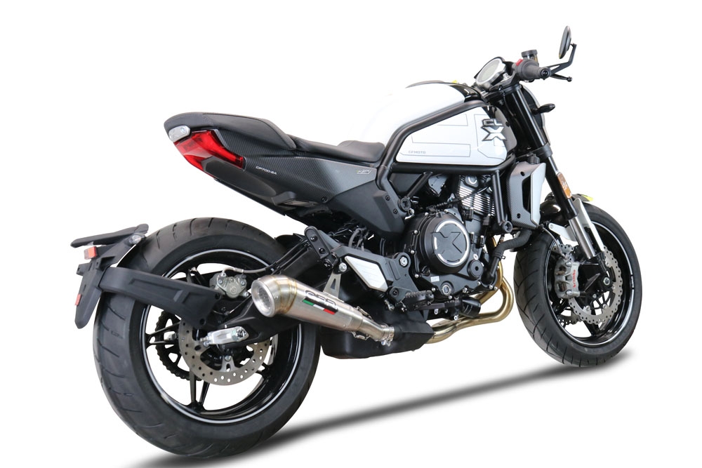 GPR exhaust compatible with  Cf Moto 700 CL-X Heritage  2022-2024, Powercone Evo, Homologated legal slip-on exhaust including removable db killer and link pipe 