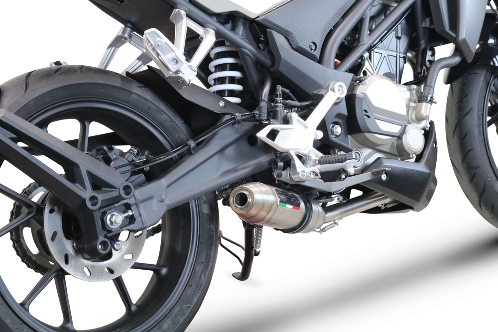 GPR exhaust compatible with  Cf Moto 300 NK 2022-2024, Deeptone Inox, full system exhaust legal for UK and non-EU countries including removable db killer 