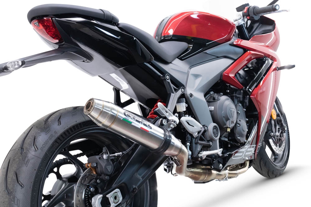 GPR exhaust compatible with  Triumph Daytona 660 2023-2025, Deeptone Inox, Racing full system exhaust  