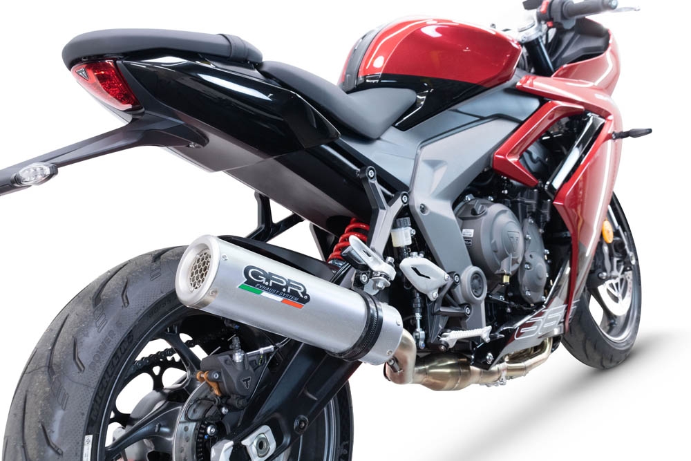 GPR exhaust compatible with  Triumph Daytona 660 2023-2025, M3 Inox , full system exhaust legal for UK and non-EU countries including removable db killer 