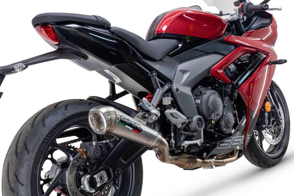 GPR exhaust compatible with  Triumph Daytona 660 2023-2025, Powercone Evo, full system exhaust legal for UK and non-EU countries including removable db killer 