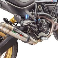 GPR exhaust compatible with  Ducati Scrambler 800 Icon -Icon Dark 2021-2022, Deeptone Inox, Homologated legal slip-on exhaust including removable db killer, link pipe and catalyst 