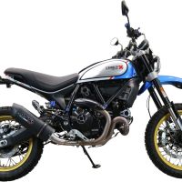 GPR exhaust compatible with  Ducati Scrambler 800 Desert Sled -DS Fasthouse 2021-2024, Furore Poppy, Slip-on exhaust legal for UK and non-EU markets including link pipe and removable db killer 