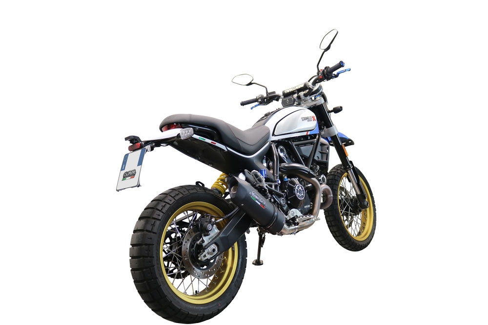 GPR exhaust compatible with  Ducati Scrambler 800 Urban Motard 2021-2023, Furore Nero, Slip-on exhaust legal for UK and non-EU markets including link pipe and removable db killer 