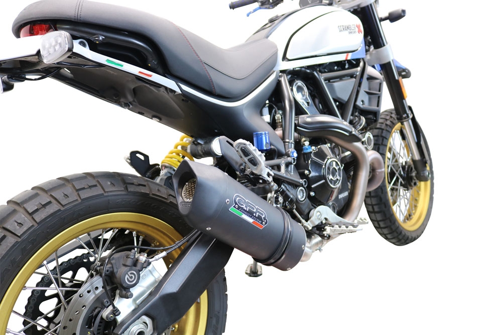 GPR exhaust compatible with  Ducati Scrambler 800 Urban Motard 2021-2023, Furore Nero, Slip-on exhaust legal for UK and non-EU markets including link pipe and removable db killer 