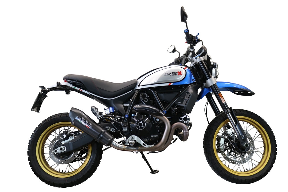 GPR exhaust compatible with  Ducati Scrambler 800 Nightshift -Urban Motard 2021-2022, GP Evo4 Poppy, Homologated legal slip-on exhaust including removable db killer, link pipe and catalyst 