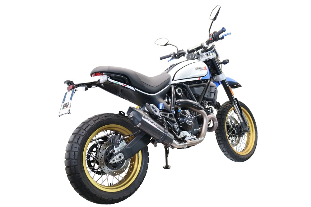 GPR exhaust compatible with  Ducati Scrambler 800 Nightshift -Urban Motard 2021-2022, GP Evo4 Poppy, Homologated legal slip-on exhaust including removable db killer, link pipe and catalyst 