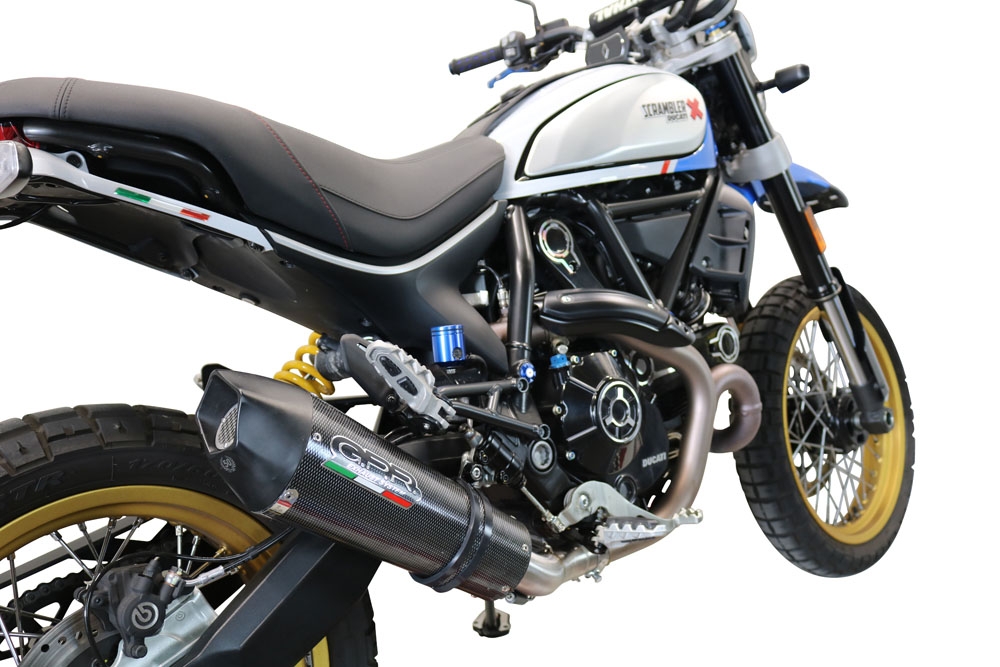 GPR exhaust compatible with  Ducati Scrambler 800 Nightshift -Urban Motard 2021-2022, GP Evo4 Poppy, Homologated legal slip-on exhaust including removable db killer, link pipe and catalyst 