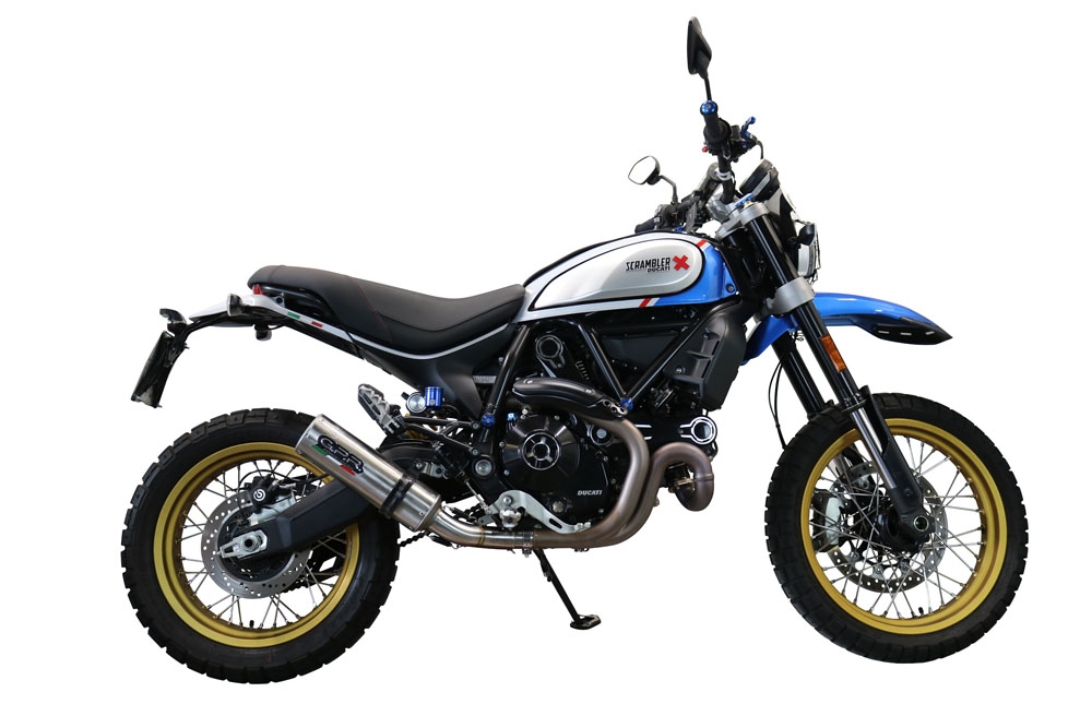 GPR exhaust compatible with  Ducati Scrambler 800 Desert Sled -DS Fasthouse 2021-2024, M3 Inox , Homologated legal slip-on exhaust including removable db killer, link pipe and catalyst 