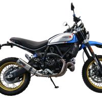 GPR exhaust compatible with  Ducati Scrambler 800 Desert Sled -DS Fasthouse 2021-2024, M3 Inox , Homologated legal slip-on exhaust including removable db killer, link pipe and catalyst 