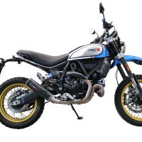 GPR exhaust compatible with  Ducati Scrambler 800 Desert Sled -DS Fasthouse 2021-2024, M3 Black Titanium, Homologated legal slip-on exhaust including removable db killer, link pipe and catalyst 