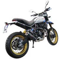 GPR exhaust compatible with  Ducati Scrambler 800 Desert Sled -DS Fasthouse 2021-2024, M3 Black Titanium, Homologated legal slip-on exhaust including removable db killer, link pipe and catalyst 