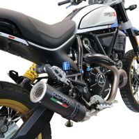 GPR exhaust compatible with  Ducati Scrambler 800 Desert Sled -DS Fasthouse 2021-2024, M3 Black Titanium, Homologated legal slip-on exhaust including removable db killer, link pipe and catalyst 