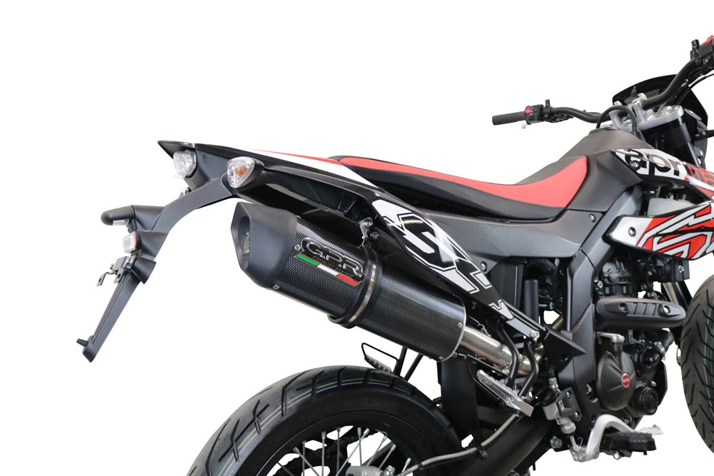 GPR exhaust compatible with  Aprilia Sx 125 2021-2024, Furore Evo4 Poppy, Slip-on exhaust legal for UK and non-EU markets including link pipe and removable db killer 