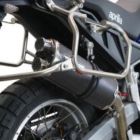 GPR exhaust compatible with  Aprilia Tuareg 660 2021-2024, Dual Poppy, Homologated legal slip-on exhaust including removable db killer and link pipe 