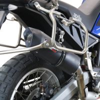 GPR exhaust compatible with  Aprilia Tuareg 660 2021-2024, Furore Evo4 Nero, Homologated legal slip-on exhaust including removable db killer and link pipe 