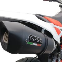 GPR exhaust compatible with  Beta RR 125 4T Motard 2021-2024, Furore Evo4 Nero, Slip-on exhaust legal for UK and non-EU markets including link pipe and removable db killer 