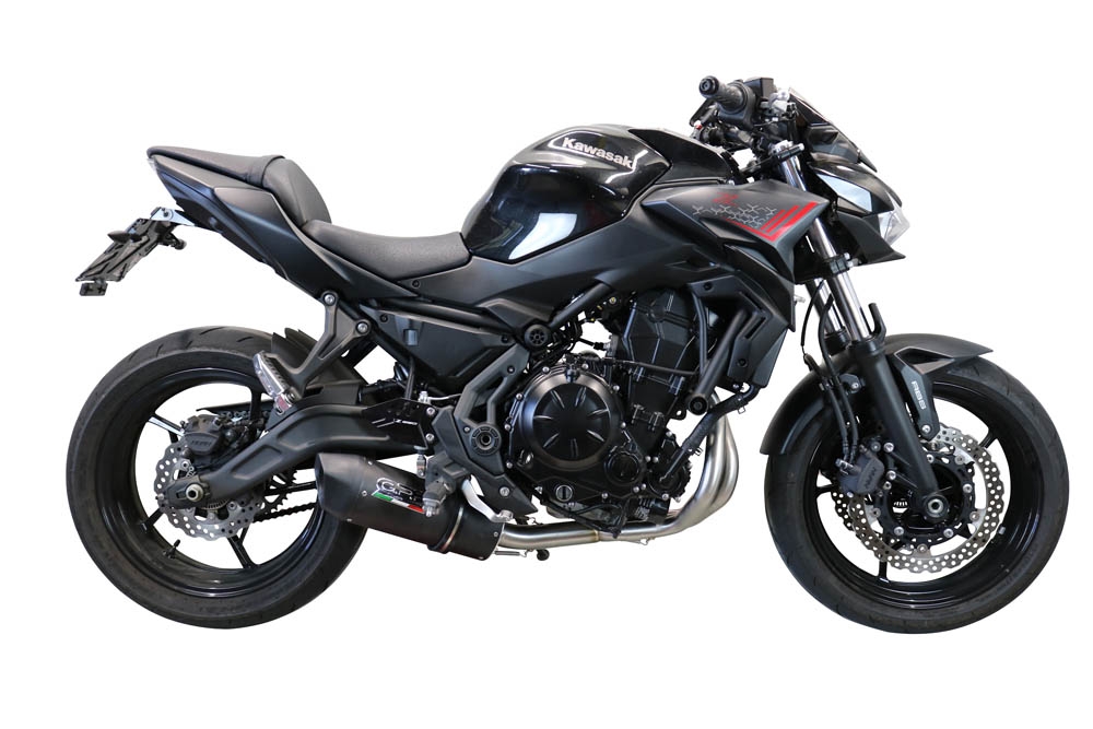 GPR exhaust compatible with  Kawasaki Z 650 2017-2020, Furore Evo4 Nero, Homologated legal full system exhaust, including removable db killer and catalyst 