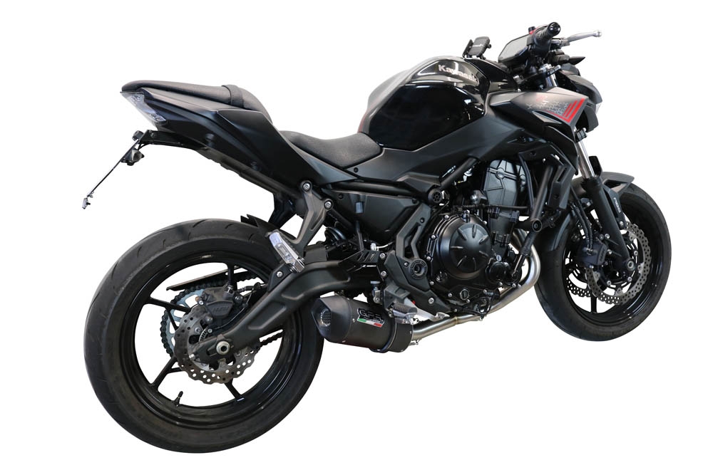 GPR exhaust compatible with  Kawasaki Z 650 2017-2020, Furore Evo4 Nero, Homologated legal full system exhaust, including removable db killer and catalyst 