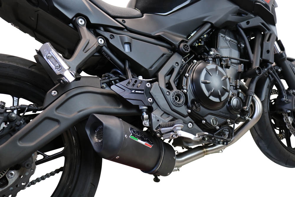 GPR exhaust compatible with  Kawasaki Z 650 2017-2020, Furore Evo4 Nero, Homologated legal full system exhaust, including removable db killer and catalyst 