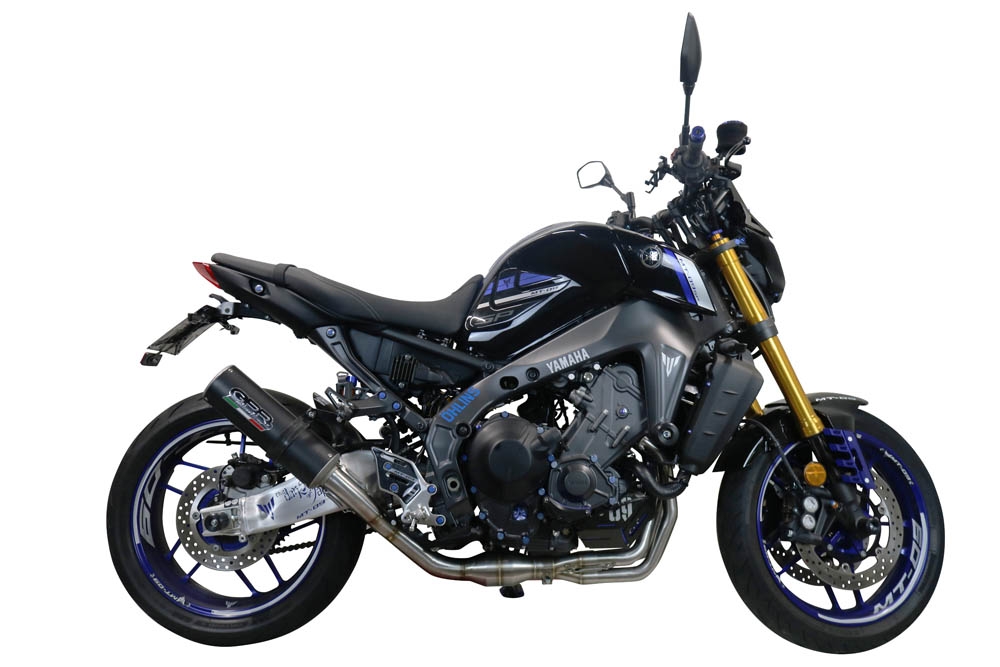 GPR exhaust compatible with  Yamaha Mt-09 2021-2023, M3 Black Titanium, Homologated legal full system exhaust, including removable db killer and catalyst 