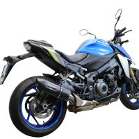 GPR exhaust compatible with  Suzuki Gsx-S 1000  2021-2024, Furore Evo4 Nero, Homologated legal slip-on exhaust including removable db killer and link pipe 