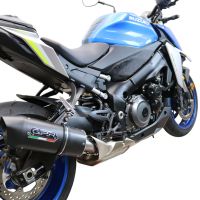 GPR exhaust compatible with  Suzuki Gsx-S 1000  2021-2024, Furore Evo4 Nero, Homologated legal slip-on exhaust including removable db killer and link pipe 