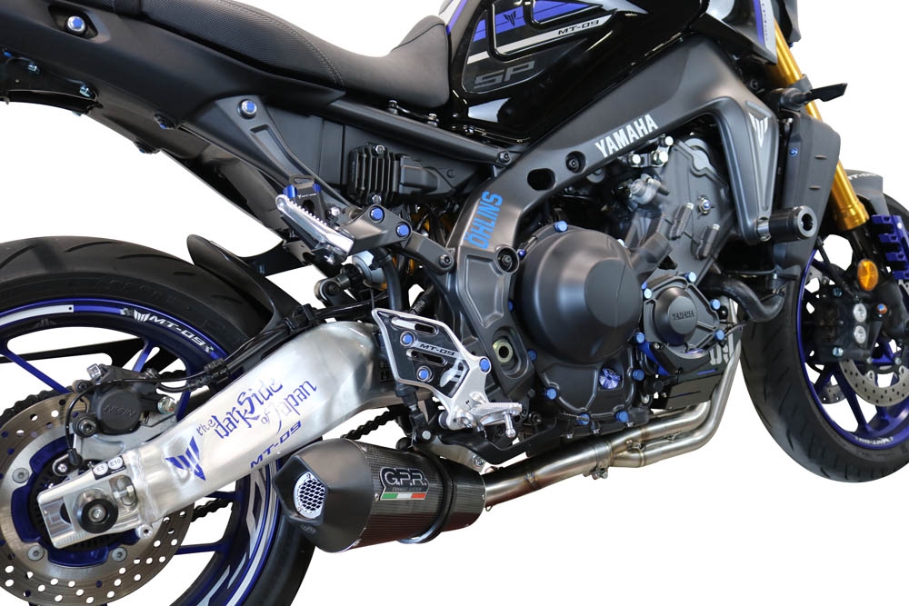 GPR exhaust compatible with  Yamaha Mt-09 2021-2024, Gpe Ann. Poppy, full system exhaust legal for UK and non-EU countries including removable db killer 