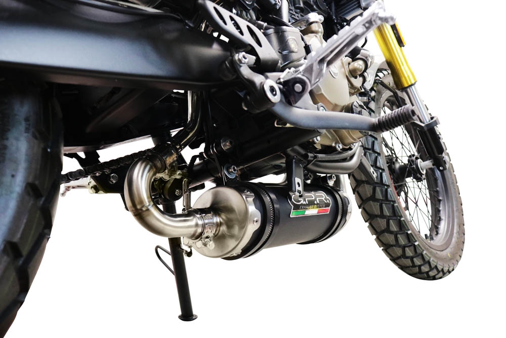 GPR exhaust compatible with  F.B. Mondial Hps 125 2021-2023, Deeptone Inox, Homologated legal full system exhaust, including removable db killer and catalyst 