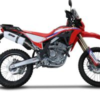 GPR exhaust compatible with  Honda Crf 300 L - Rally 2021-2024, Albus Ceramic, Slip-on exhaust legal for UK and non-EU markets including link pipe and removable db killer 