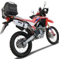 GPR exhaust compatible with  Honda Crf 300 L - Rally 2021-2024, Albus Ceramic, Slip-on exhaust legal for UK and non-EU markets including link pipe and removable db killer 