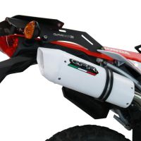 GPR exhaust compatible with  Honda Crf 300 L - Rally 2021-2024, Albus Ceramic, Slip-on exhaust legal for UK and non-EU markets including link pipe and removable db killer 