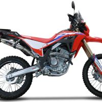 GPR exhaust compatible with  Honda Crf 300 L - Rally 2021-2024, Deeptone Inox, Slip-on exhaust legal for UK and non-EU markets including link pipe and removable db killer 