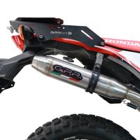 GPR exhaust compatible with  Honda Crf 300 L - Rally 2021-2024, Deeptone Inox, Slip-on exhaust legal for UK and non-EU markets including link pipe and removable db killer 